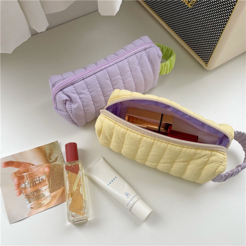 

AGOEE-Ins Taro Cheese Simple Style Pencil Case Girl Handbag Pen Bag Stationery Box Large Capacity Student