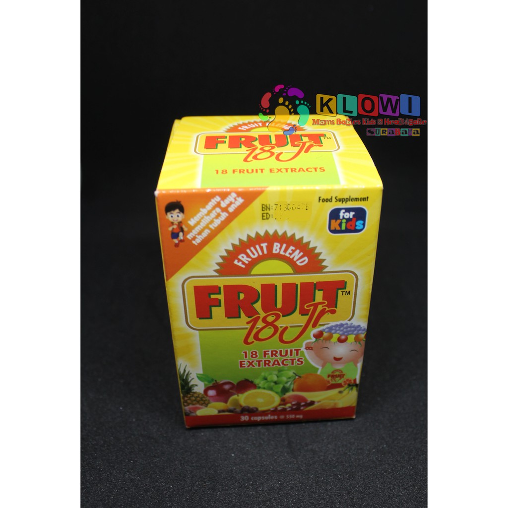 Fruit 18 Jr 30 Kapsul /Suplemen Anak / Vitamin Anak / Daya Tahan Tubuh Anak / Original