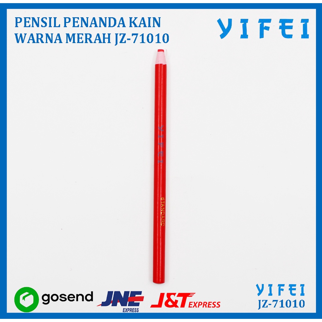 PENSIL PENANDA KAIN WARNA MERAH/ WATER ERASABLE PENCIL YIFEI-71010