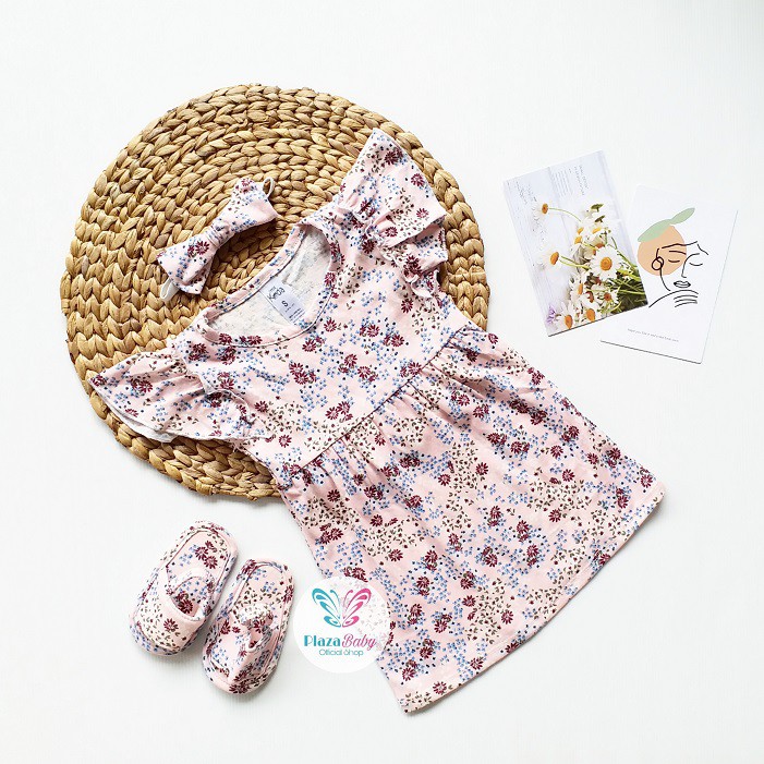 PROMO 7.7 plazababyku  MX DRESS ARRYANA dress bayi bunga 3-15 bulan Free headband dan sandal