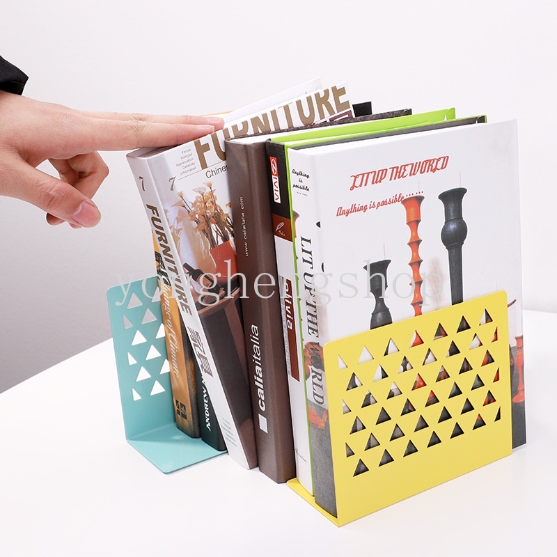 1pc Stand Holder Buku Bahan Besi Desain Hollow Gaya Nordicsimplepelajar Untuk Meja Kantor