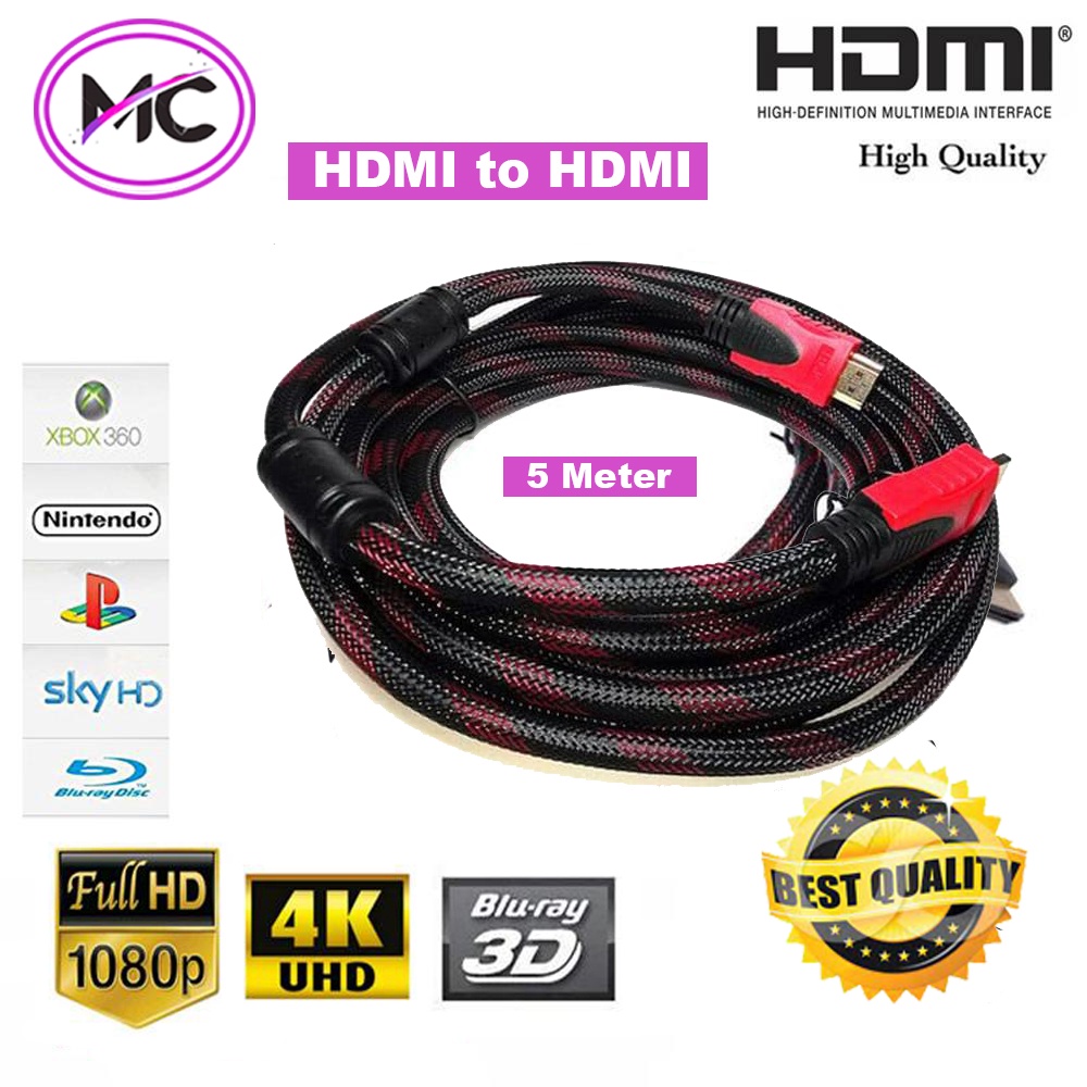 Kabel HDMI to HDMI Full HD 5 meter 3 meter 1.5 meter High Speed Quality HDTV Support 4K TV