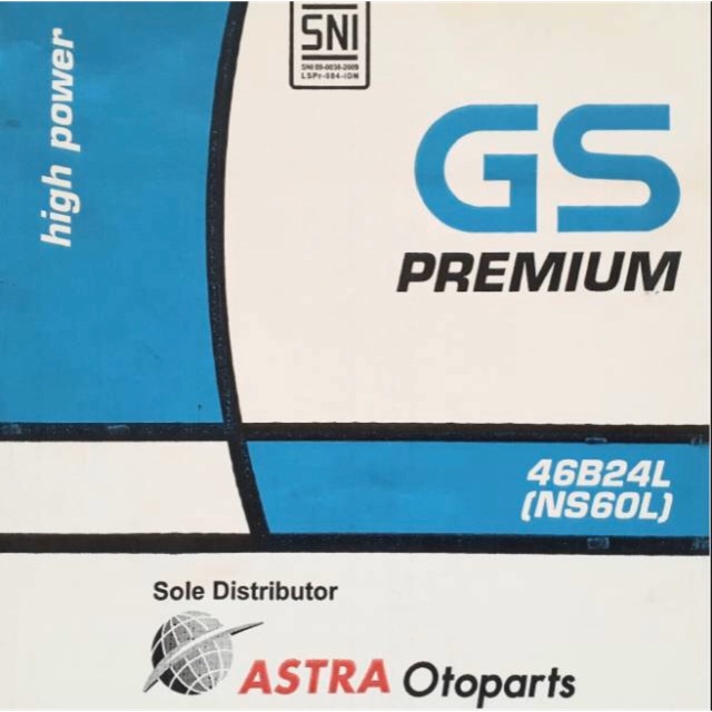 Aki Mobil ACCU GS ASTRA Type GS PREMIUM 46B24L (S) NS60L 12V 45AH Jamin MURAH