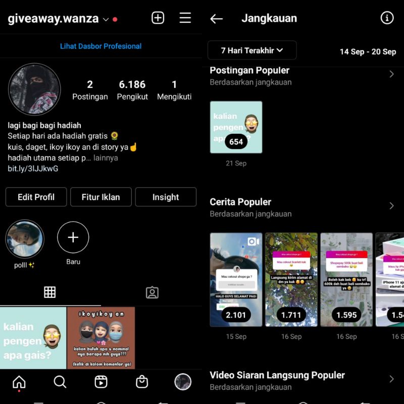 AKUN INSTAGRAM 6K FOLLOWERS