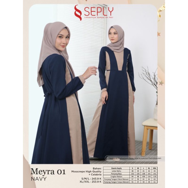 MEYRA 01 NAVY | GAMIS BY SEPLY TERBARU 2022 | GAMIS BRANDED TERMURAH