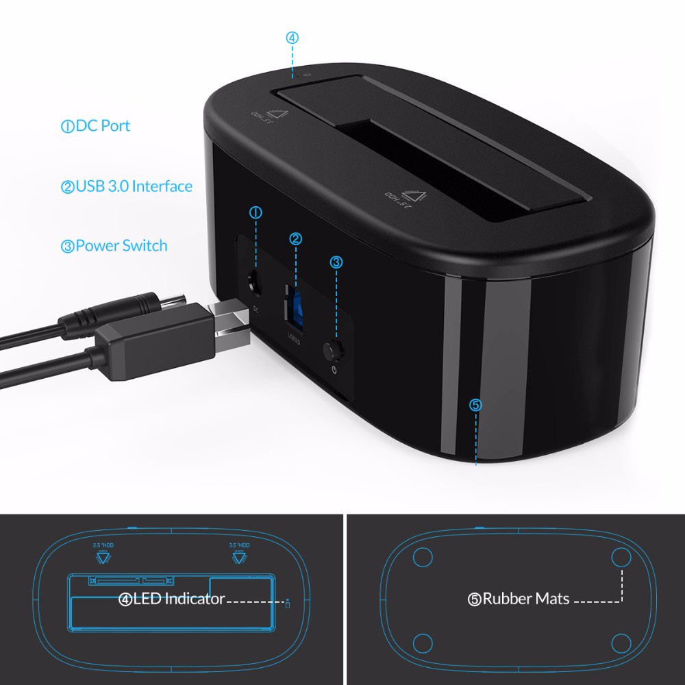 ORICO 6218US3 1Bay Docking HDD &amp; SSD USB 3.0