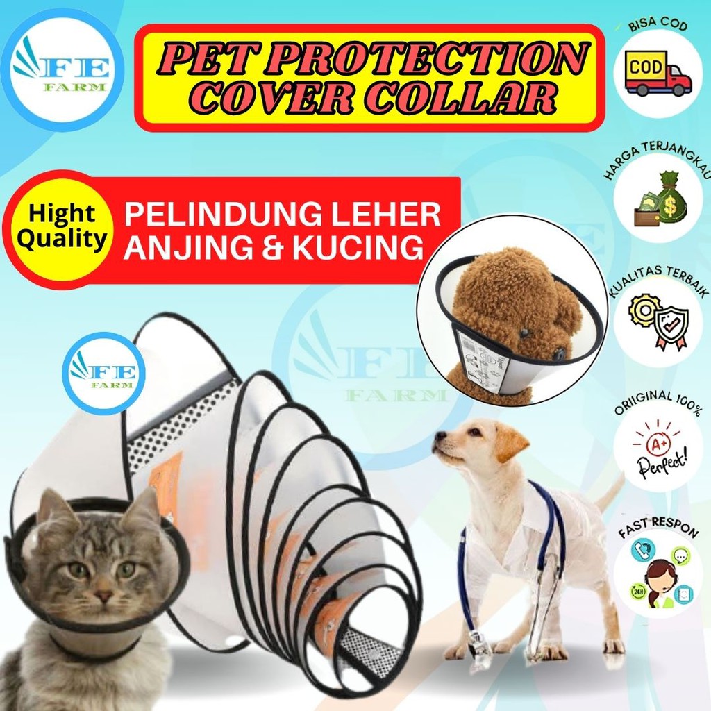 PELINDUNG LEHER ANJING NECK COLLAR ANJING KUCING CORONG ANJING CONE LEHER ANJING COLLAR KUCING FEFARM