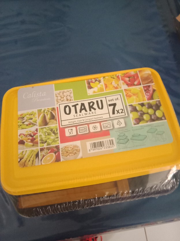 Calista Otaru Smoke Isi 14 Pcs (7 Set) / Toples Plastik / Tempat Makanan / Container /  Warna Kuning
