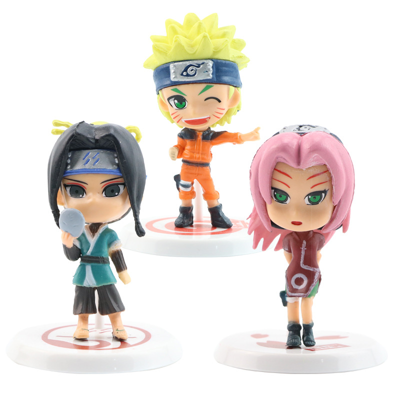 6pcs 12pcs/set Anime Naruto Action Figure Naruto Kakashi Minato Sasuke Model Lebah Mainan PVC