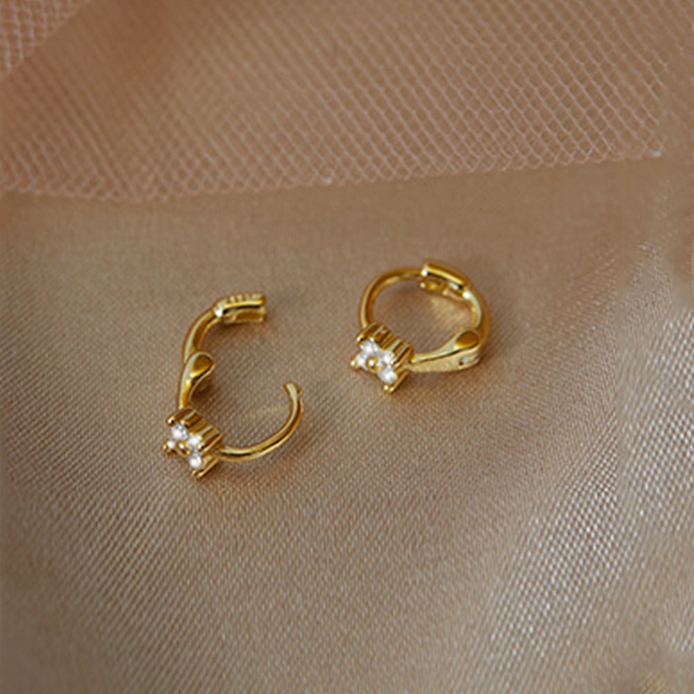 Needway  Earrings Ear Buckle Small Ear Cuff Clip Earrings Women Trendy Elegant V-shaped Diamond Temperament Stud Earrings