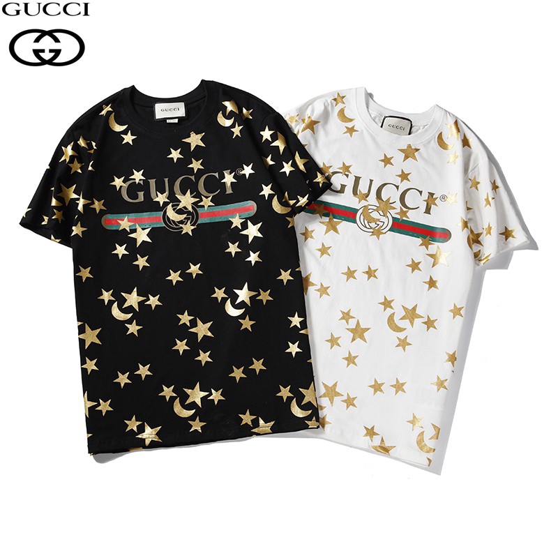  Gucci  Kaos  T Shirt Lengan  Pendek Bahan Katun Shopee 