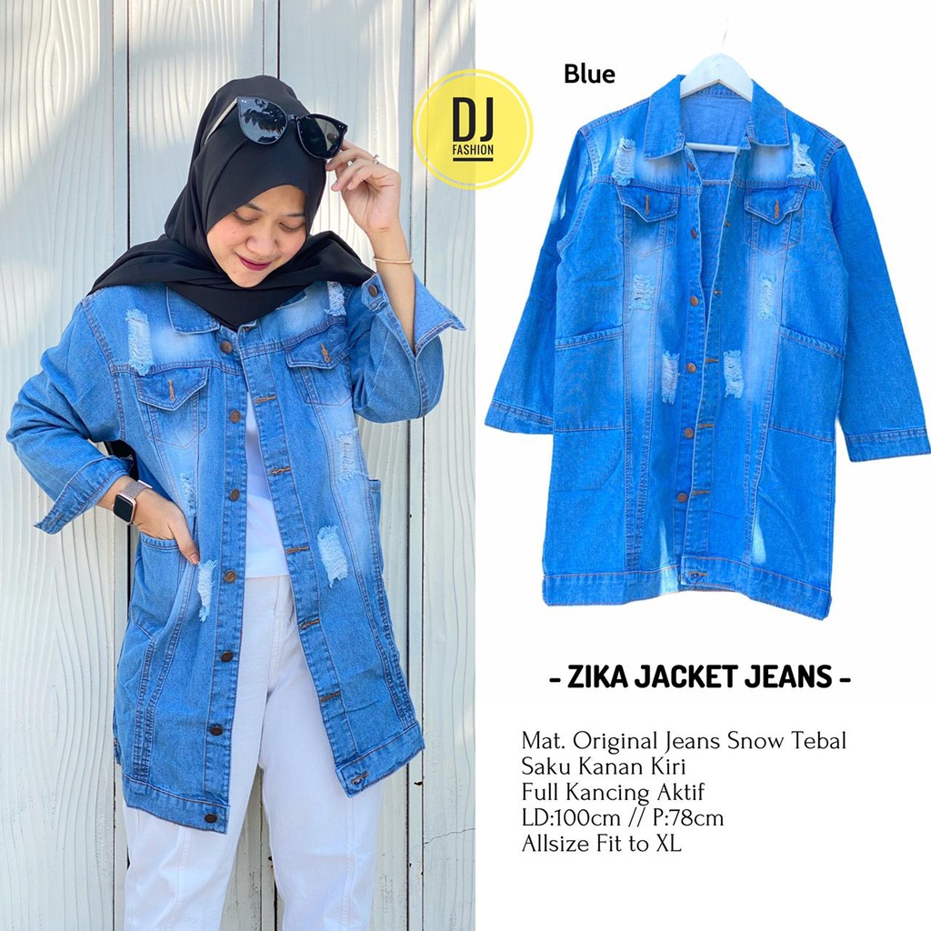 Zika Jaket Jeans Saku kanan kiri ( DJ Fasion)