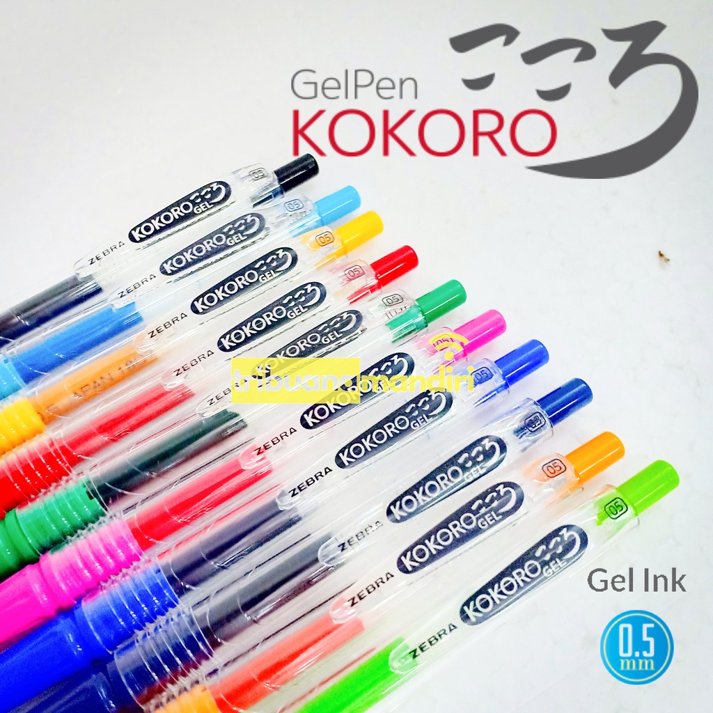 Pen Gel Kokoro - Zebra Kokoro Colour 0.5 mm | Shopee Indonesia