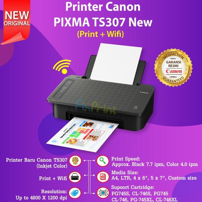 Printer Canon TS307 TS 307 Print Scan Copy WiFi Cartridge 745s 746s