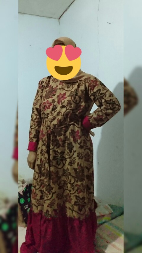 Gamis Batik Meisya Rempel Rampel Sogan Kawung Seno