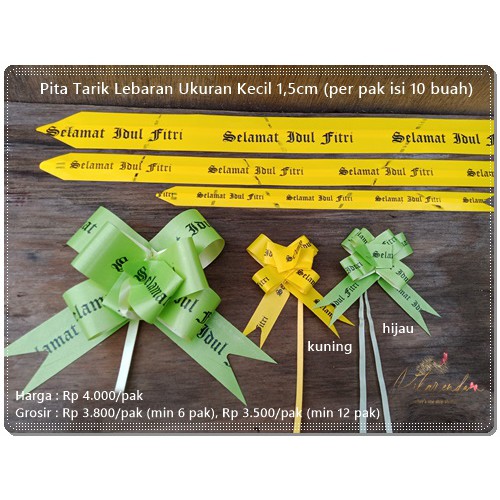 

ALB-91 : Pita Tarik Lebaran Ukuran Kecil 1,5cm (per pak isi 10 buah)