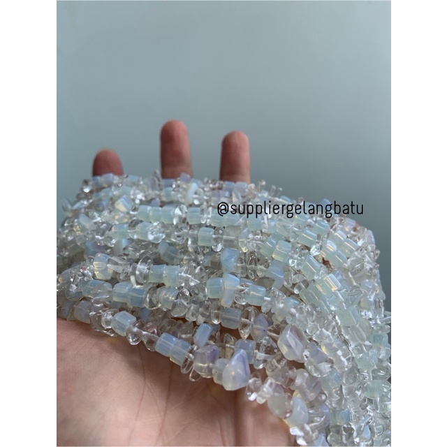 kerikil batu Moonstone opalite AGATE 1cm biduri wulan akik jarong craft bahan kalung gelang anting strap mask kerajinan tangan craft citayam fashion week etink vintage elegan bali