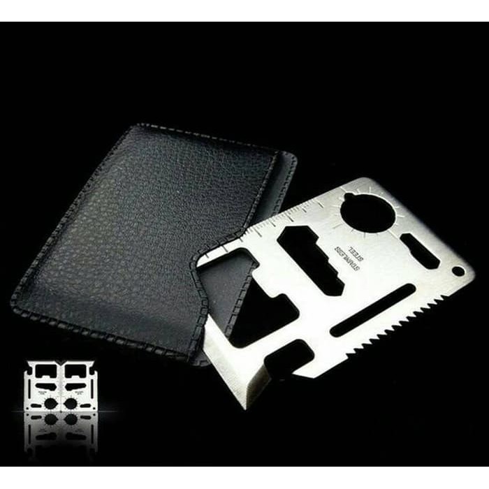 SURVIVAL KIT TOOL CARD , PISAU KARTU MULTI FUNGSI 11 IN 1 STAINLESS