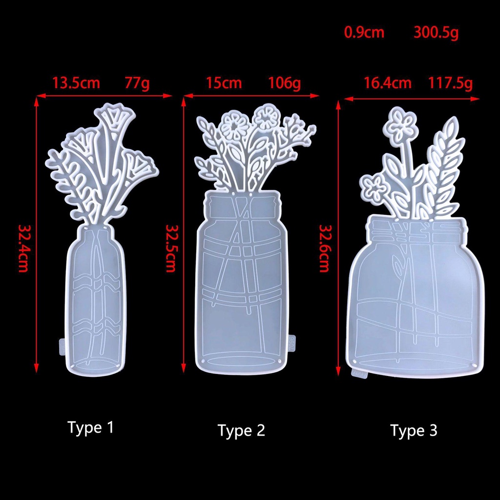 Cetakan Silikon Bentuk Vas Bunga Handmade Untuk Dekorasi Dinding Rumah