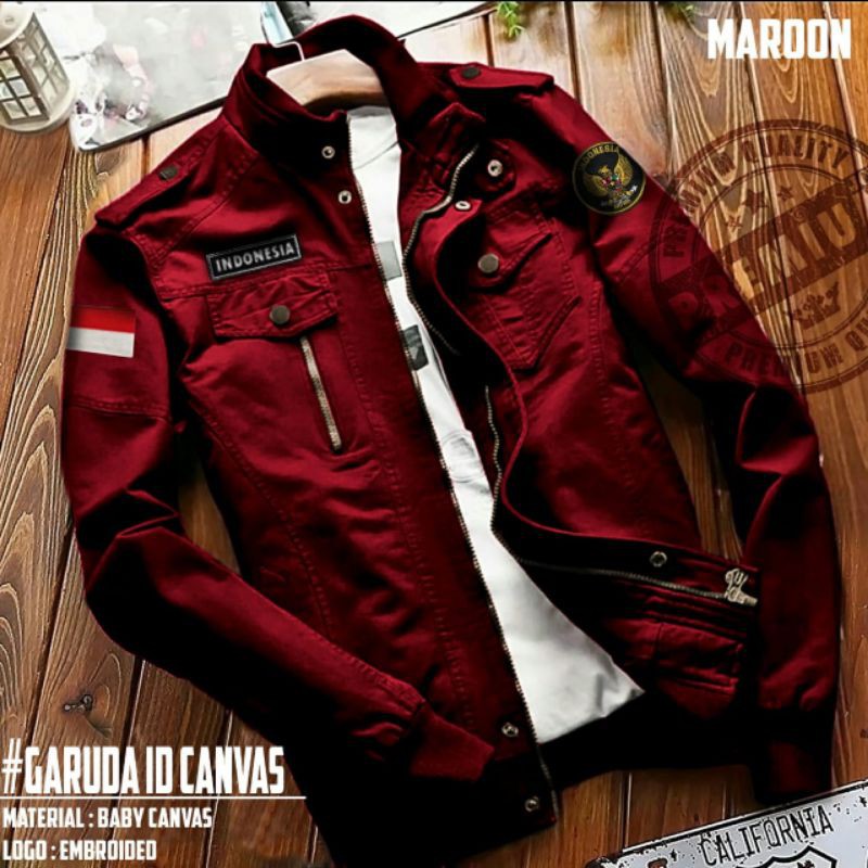 [FashionIn] JKT CANVAS GARUDA / JAKET BOMBER PRIA MURAH PARKA CANVAS GARUDA / BOMBER MILITER COWOK