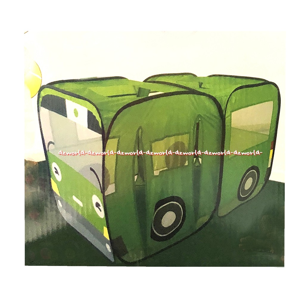 Kiddy Fun Tent Children Train Tenda  Bermain Model Bus Hijau