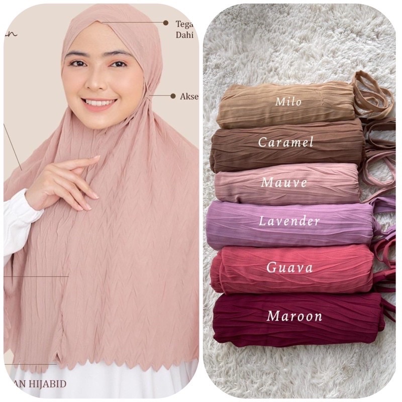 BERGO PLISKET PADI l MARYAM LIDI KERUDUNG WANITA I JILBAB I KHIMAR I NON PET I TALI