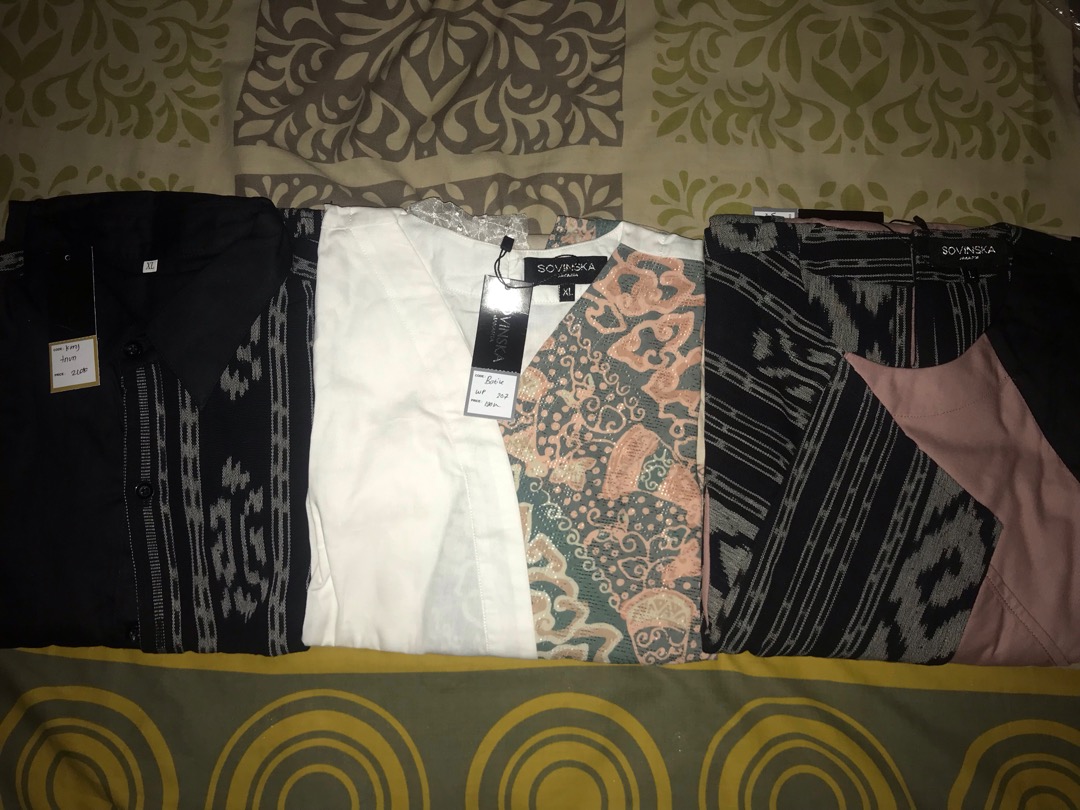 Kemeja Tenun Wtp 22 Hitam Baju Atasan Pria Modern