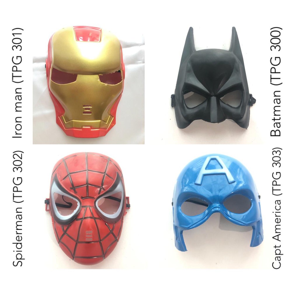 Topeng Karakter Spiderman /Batman /Ironman /Captain America