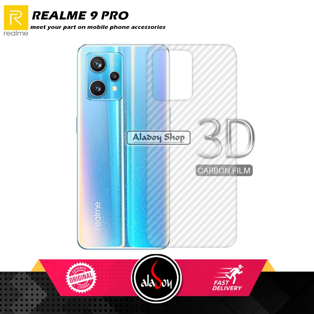 PAKET 3 IN 1 Tempered Glass Layar Realme 9 Pro Free Tempered Glass Camera dan Skin Carbon