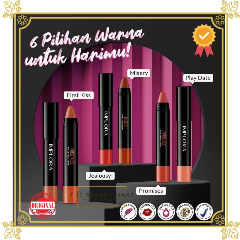 IMPLORA Lip Crayon Satin | Lipstick | Lip Cream | Lipcream | Lipcrayon