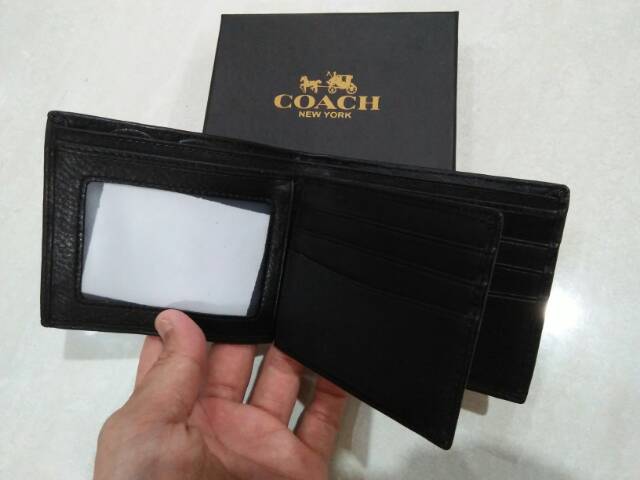 Dompet pria kulit asli lipat pendek