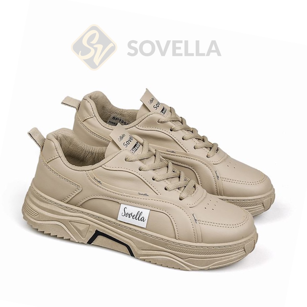 SOVELLA Laura Sepatu Sneakers Olahraga Simple Putih Polos Wanita Import-