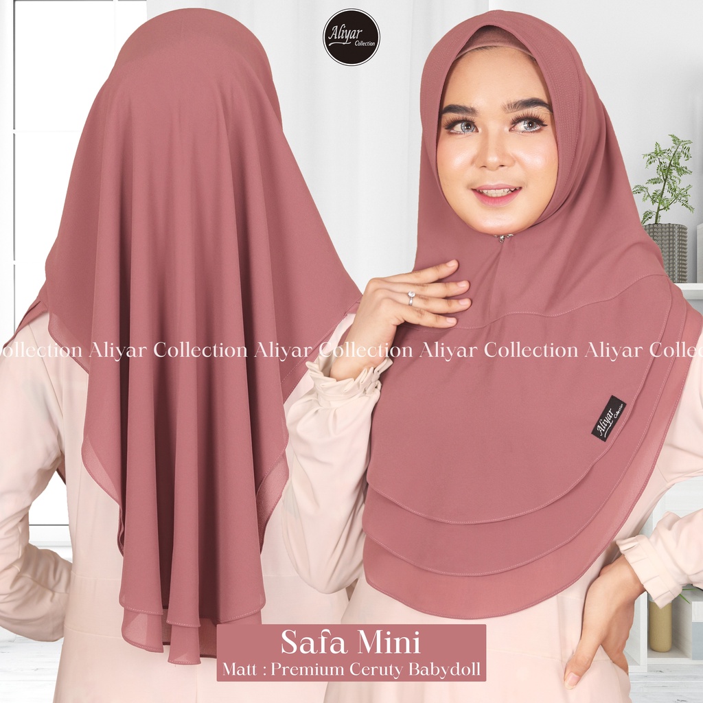 Khimar safa mini/original Aliyar by Awliya/kerudung instan/hijab mini/hijab polos