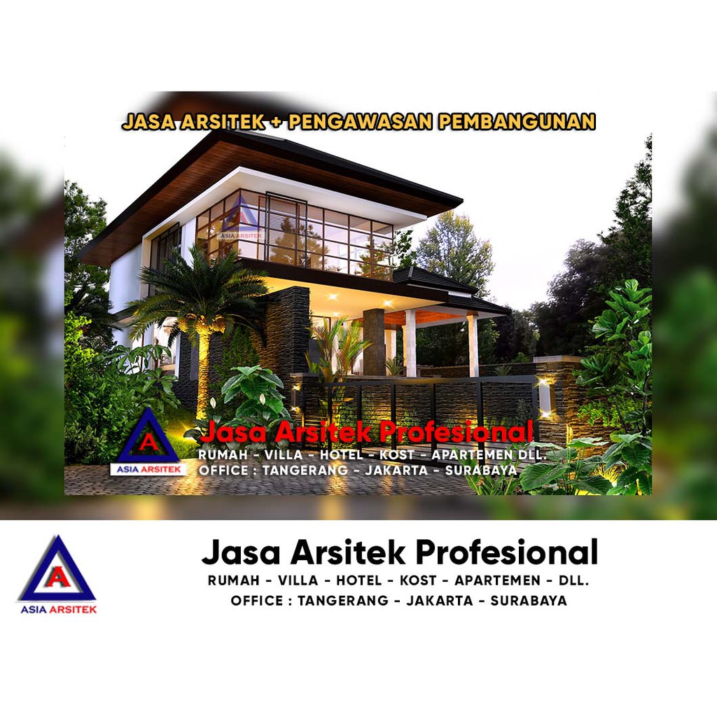 Jasa Arsitek Desain Rumah Mewah Tropis Villa Bali Puncak Bogor Shopee Indonesia