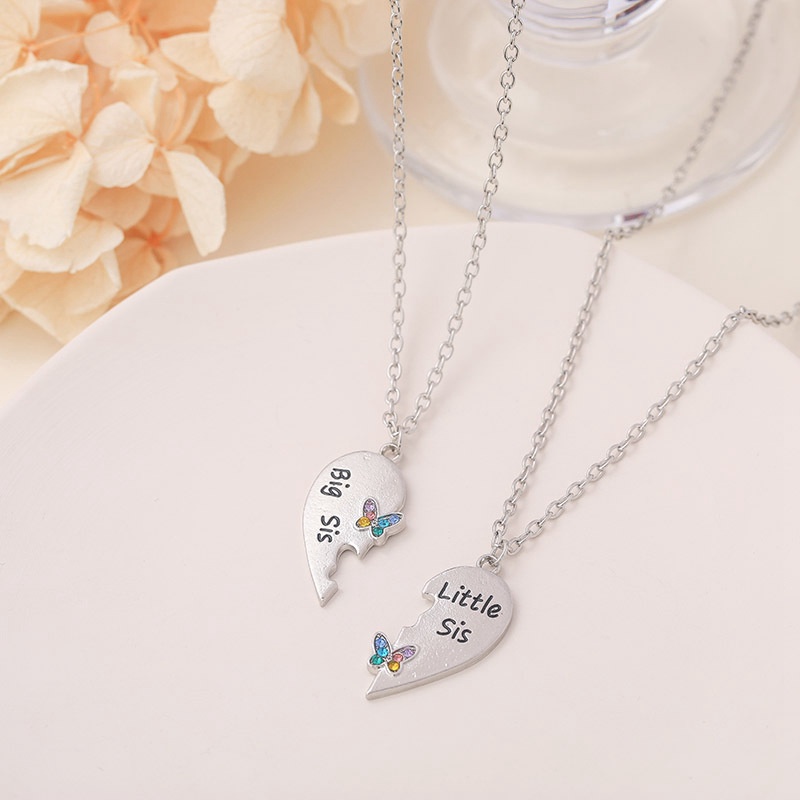 2 Pcs Kalung Rantai Choker Dengan Liontin Best Friend Untuk Wanita