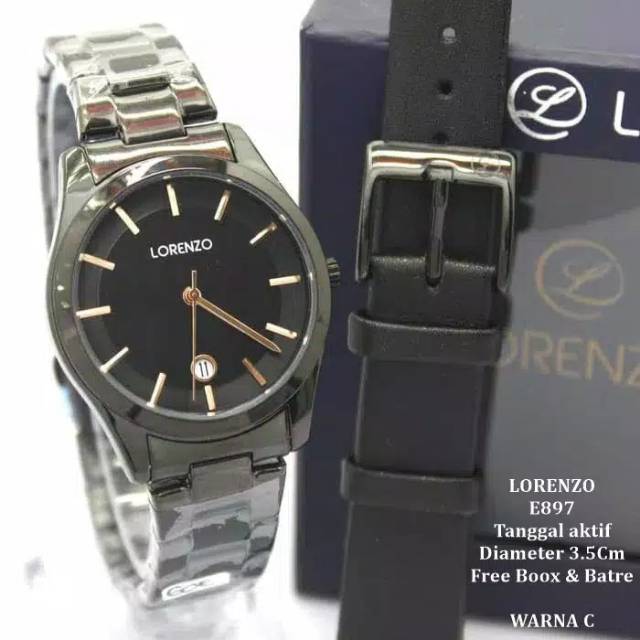 Jam Tangan Wanita Lorenzo Rantai Paket Best Seller