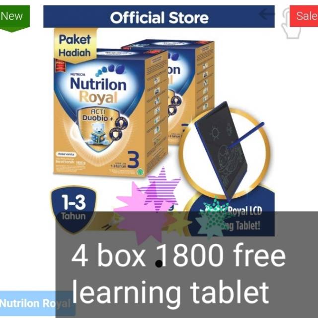 Nutrilon Royal 3 Vanila box 1800 gram . Berhadiah