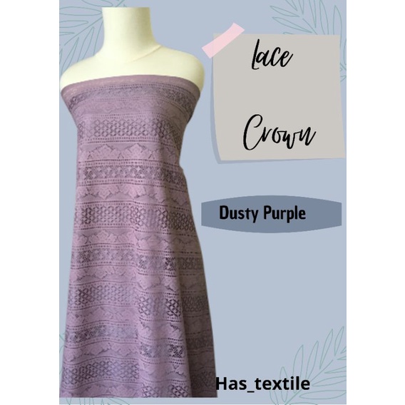 Kain Brokat Lace Vintage Crown warna Dusty purple