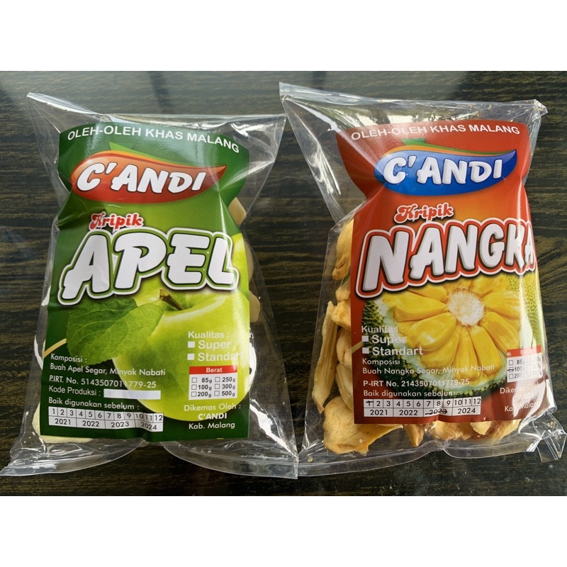 keripik nangka c'andi / keripik apel c'andi / oleh oleh khas malang