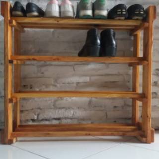  Rak  sepatu  bahan kayu  jati belanda Shopee  Indonesia