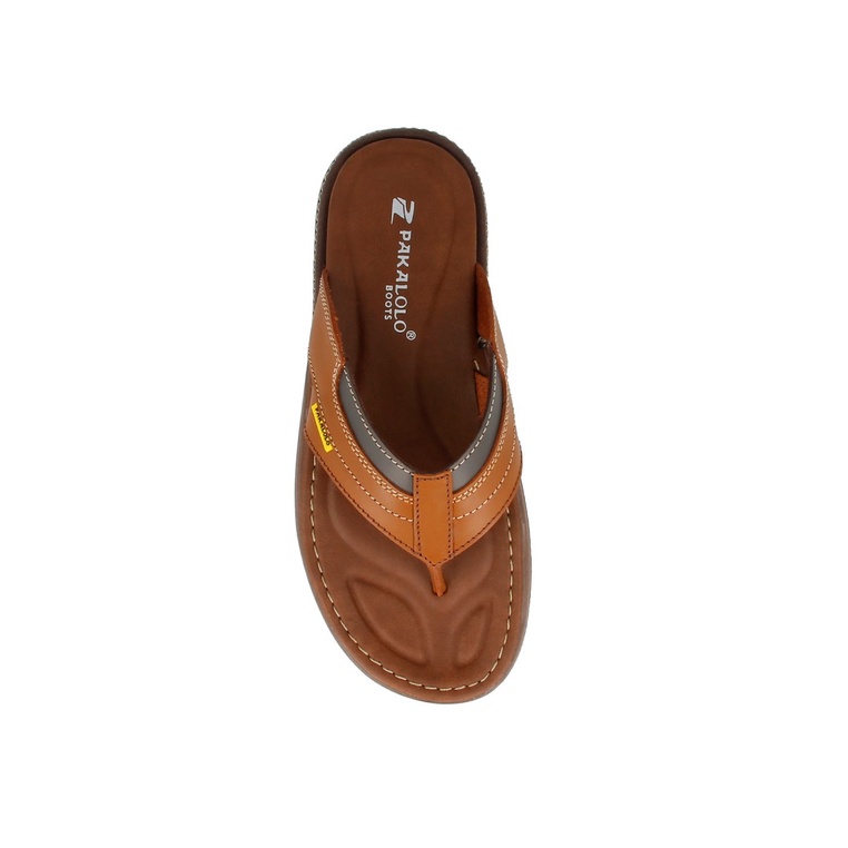 SANDAL JEPIT KULIT PAKALOLO PRIA ORIGINAL CASUAL ASLI COKLAT PB38