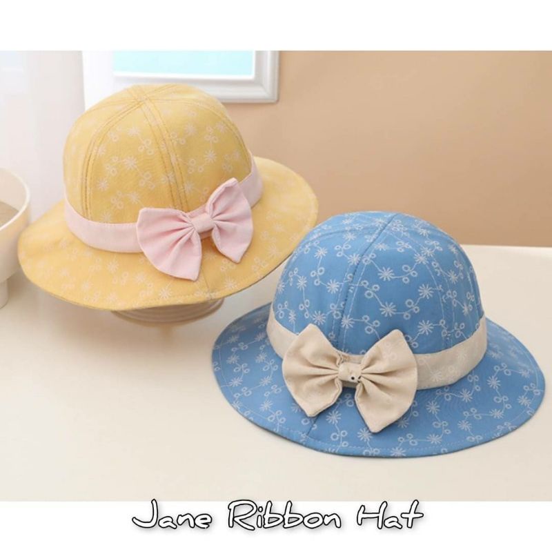 Jane Ribbon Hat / Topi anak Perempuan / Topi pantai Anak