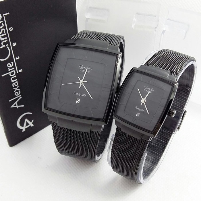 Hot Deals Jam Tangan Couple Alexandre Christie Ac 8329 Pasir Black