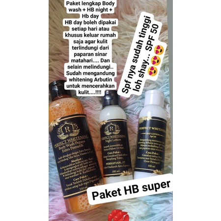 HB R perfect Whitening PAKET SUPER Dosis Tinggi pengelupasan dan non pengelupasan
