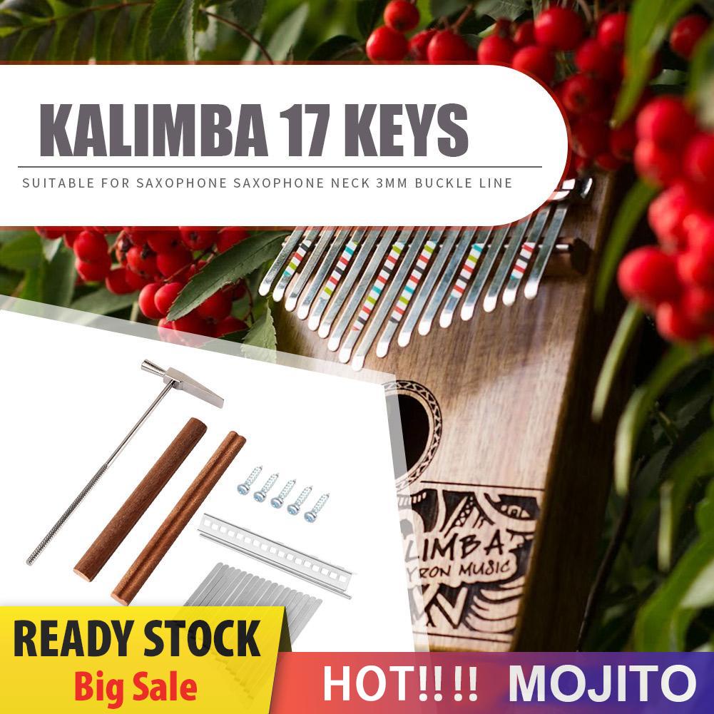 Mojito*17 Keys Kalimba DIY Keys+Bridge+Tuning Hammer Kit Thumb Piano Accessories