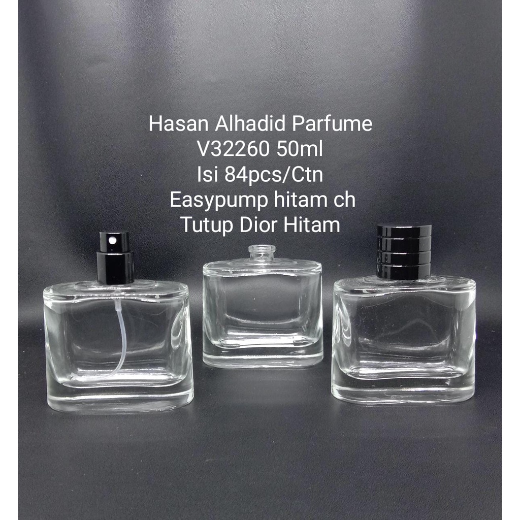 Botol Parfume V32260 50ml Easypum Hitam Tutup Dior Hitam Eceran/pcs