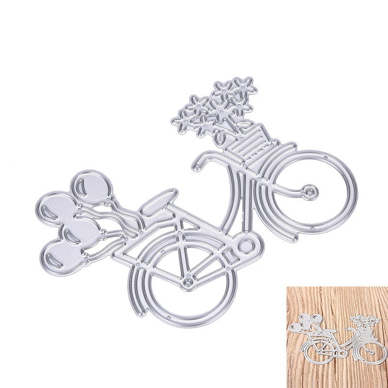 Cetakan Stensil Cutting Dies Motif Sepeda Bahan Metal Untuk Scrapbook / Craft Diy