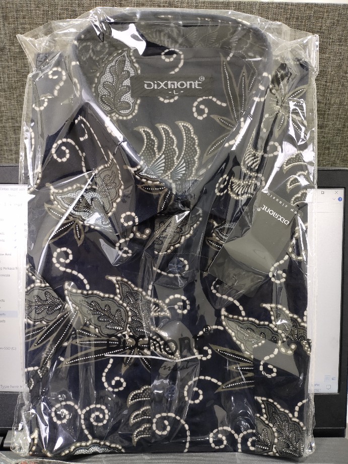 Kemeja Batik Pria Lengan Pendek Bs03 Katun Motif Modern Dixmont Semi Slimfit Premium