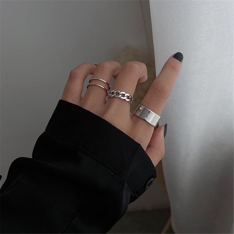 Silver ring set