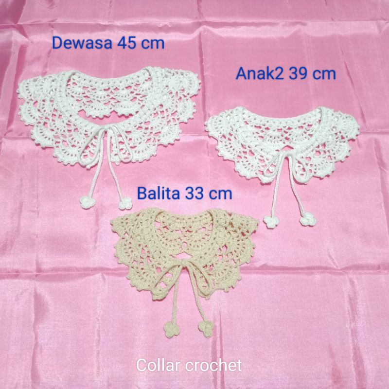 COLLAR CROCHET , KERAH RAJUT , SYAL LEHER RAJUT , RENDA RAJUT , KERAH RENDA ,  KERAH KOREA PALSU - KERAH JILBAB - KERAH LEBARAN - BORDIR KERAH RAJUT - Kerah Instan Impor, fake collar , kolar kucing - collar rajut murah - wing collar - ruffle collar